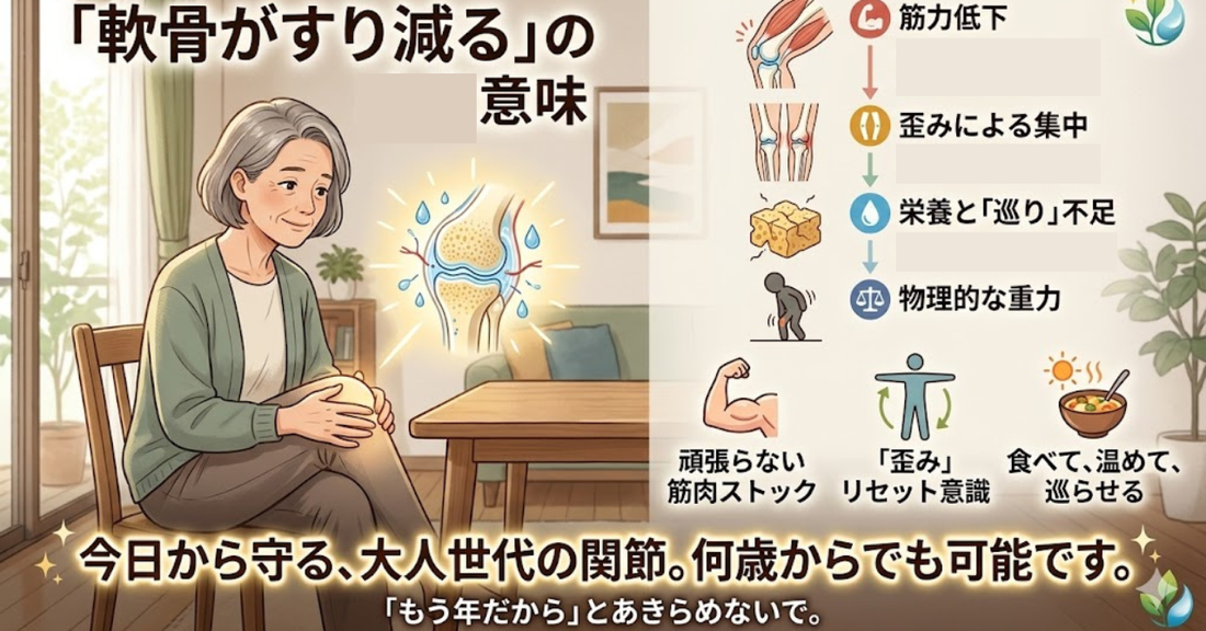 「軟骨がすり減る」の本当の意味をご存知ですか？大人世代のひざ・関節を守る原因と解決策