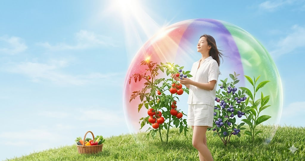 太陽の下の「きょうだい」たち。植物の盾（ポリフェノール）を借りて生きる、私たちのからだ