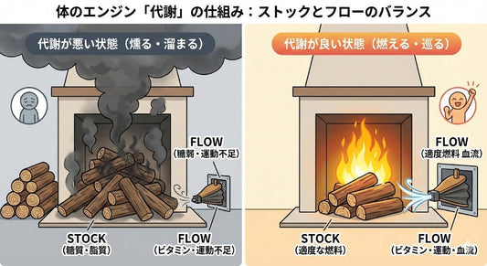 「食べてないのに太る」のはなぜ？代謝のカギを握る『ストックとフロー』の話。
